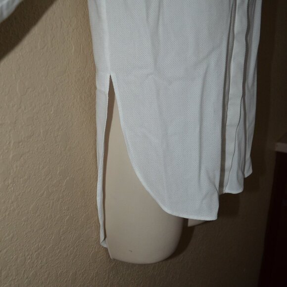Sz 4 Dion Lee White Textured Cotton Long Sleeve Blouse - Picture 5 of 7